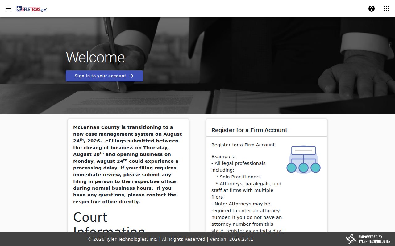 eFileTexas filing portal used for Archer County civil cases